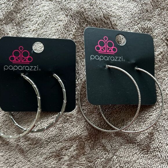 PAPARAZZI SILVER HOOPS 2 pair NWT🏷 - Picture 1 of 8